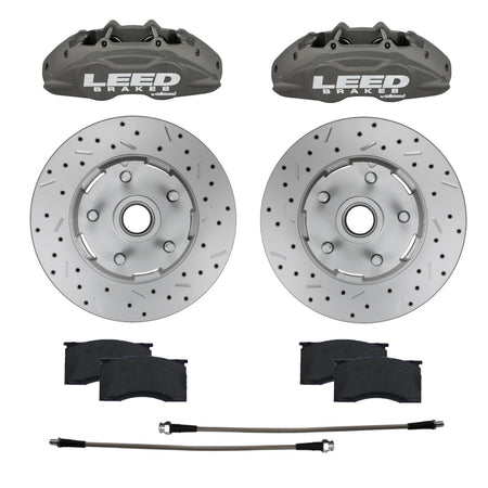 Leed MaxGrip Lite Front Brake Kit - Gray - Ford Mustang 1964-67