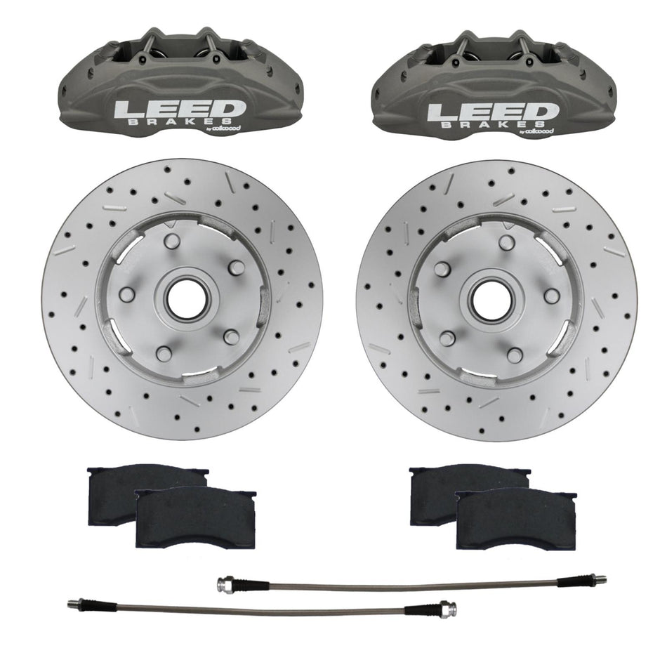 Leed MaxGrip Lite Front Brake Kit - Gray - Ford Mustang 1964-67