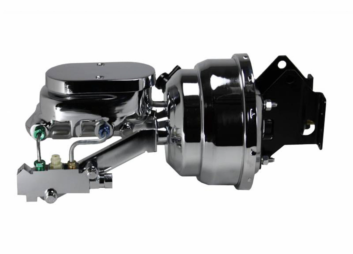 Leed 1.125 in Bore Master Cylinder and Booster - 8 in OD - Chrome - Ford Fullsize Truck 1957-72