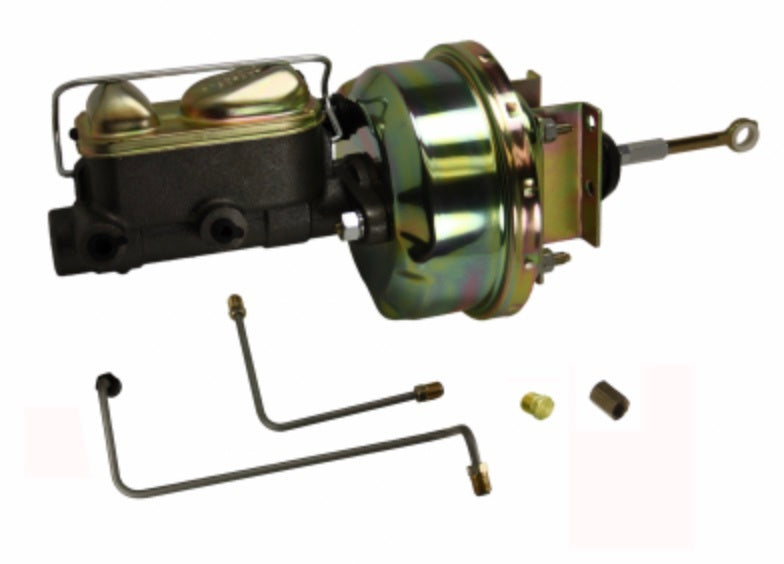 Leed Brake Booster / Master Cylinder - 7 in OD - 1 in Bore - Gold Zinc Plated - Ford Mustang 1964-66 FC0007HK