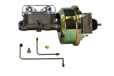 Leed Brake Booster / Master Cylinder - 7 in OD - 1 in Bore - Gold Zinc Plated - Ford Mustang 1964-66 FC0035HK