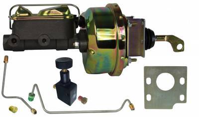 Leed Brake Booster / Master Cylinder - 7 in OD - 1.063 in Bore - Gold Zinc Plated - Ford Mustang 1964-66