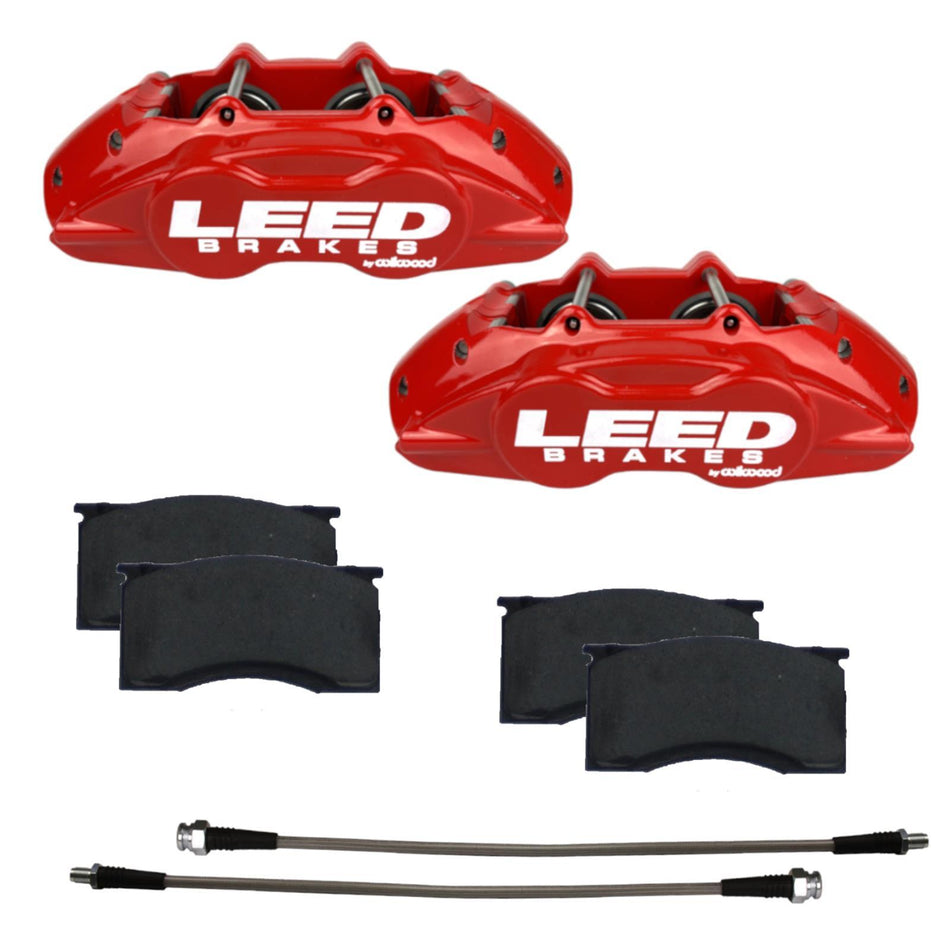 Leed MaxGrip Brake Caliper - Red - Ford Mustang 1964-67 (Pair)