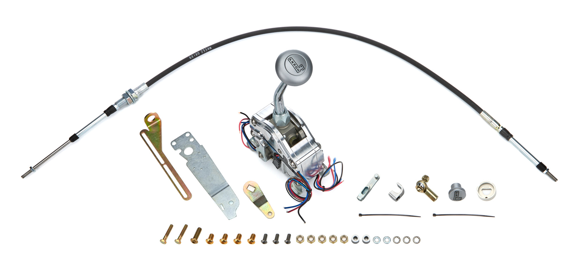 Lokar Electronic Sport Shifter - Automatic - Floor Mount - 8 in Stick - Mushroom Knob - Single Bend - 6L80