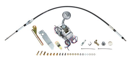Lokar Electronic Sport Shifter - Automatic - Floor Mount - 8 in Stick - Mushroom Knob - Single Bend - 6L80