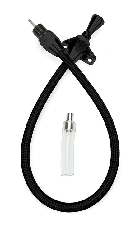 Lokar Hi-Tech Transmission Dipstick - Firewall Mount - Flexible - Black - 4L60E