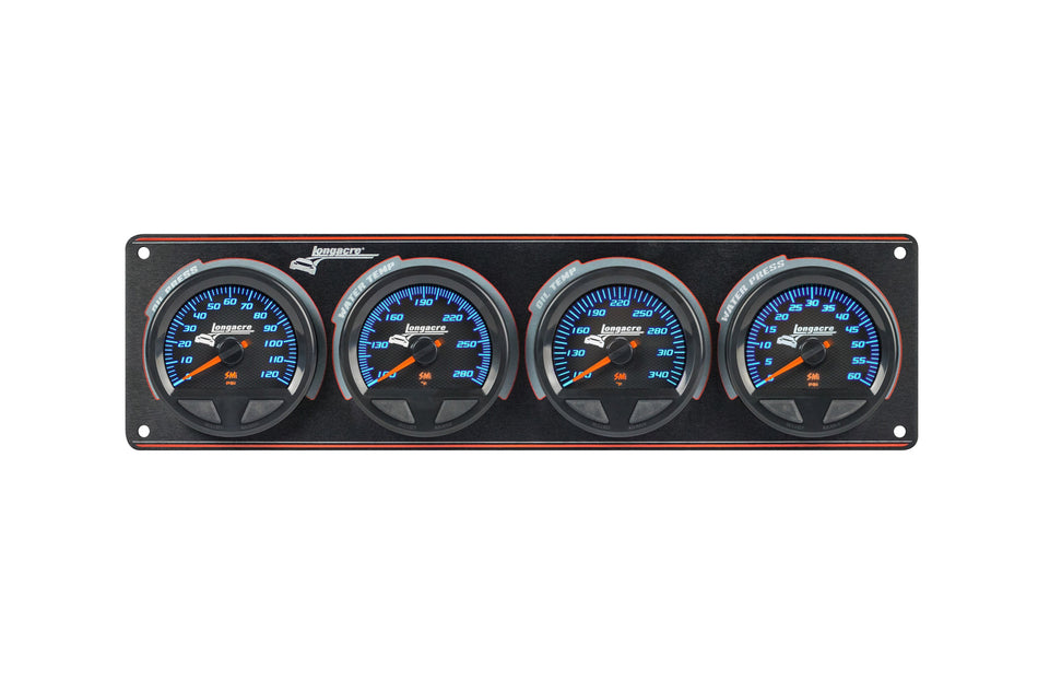 Longacre SMi Elite Waterproof Analog Gauge Panel - Black Face - Warning Light 52-44569