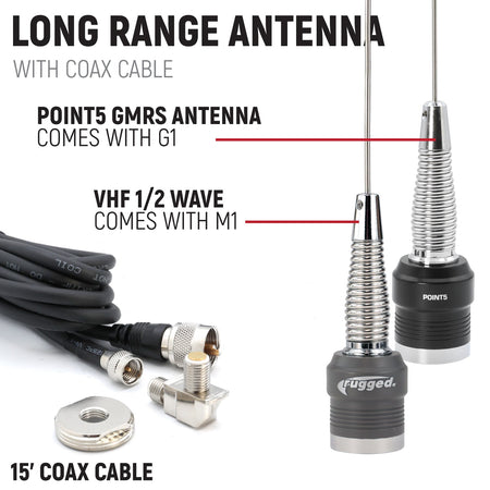 Rugged Radios Segway Super Villain Complete Communication Kit /w Bluetooth Intercom and 2-Way Radio - STX Stereo Remote Head / M1 VHF Business Band SVILLAIN-STX-RS-M1