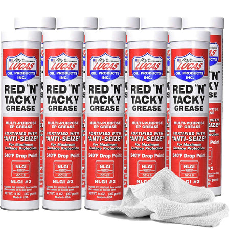 Lucas Red N Tacky Grease - 14 oz Cartridge (Case of 10)