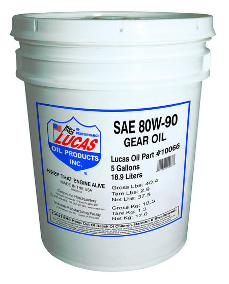 Lucas Heavy Duty 80W90 Conventional Gear Oil -  Limited Slip Additive - 5 Gallon Bucket