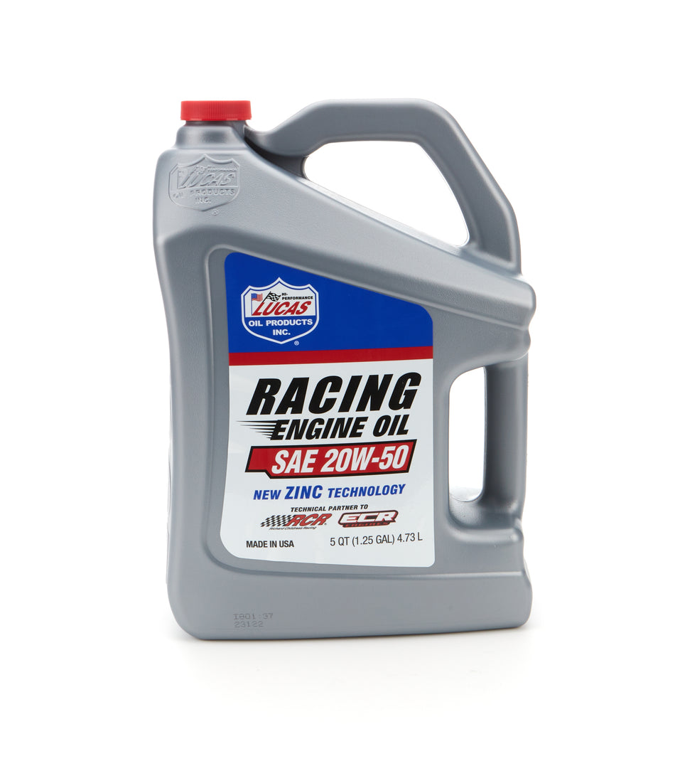 Lucas Racing High Zinc 20W50 Motor Oil - 5 Qt Jug