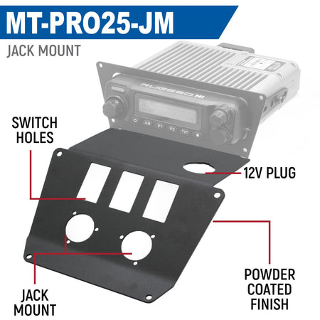 Rugged Radios Lower Accessory Panel for 2025 Polaris RZR Pro XP Pro R and Pro S Radio Mount - Jack Mount MT-PRO25-JM