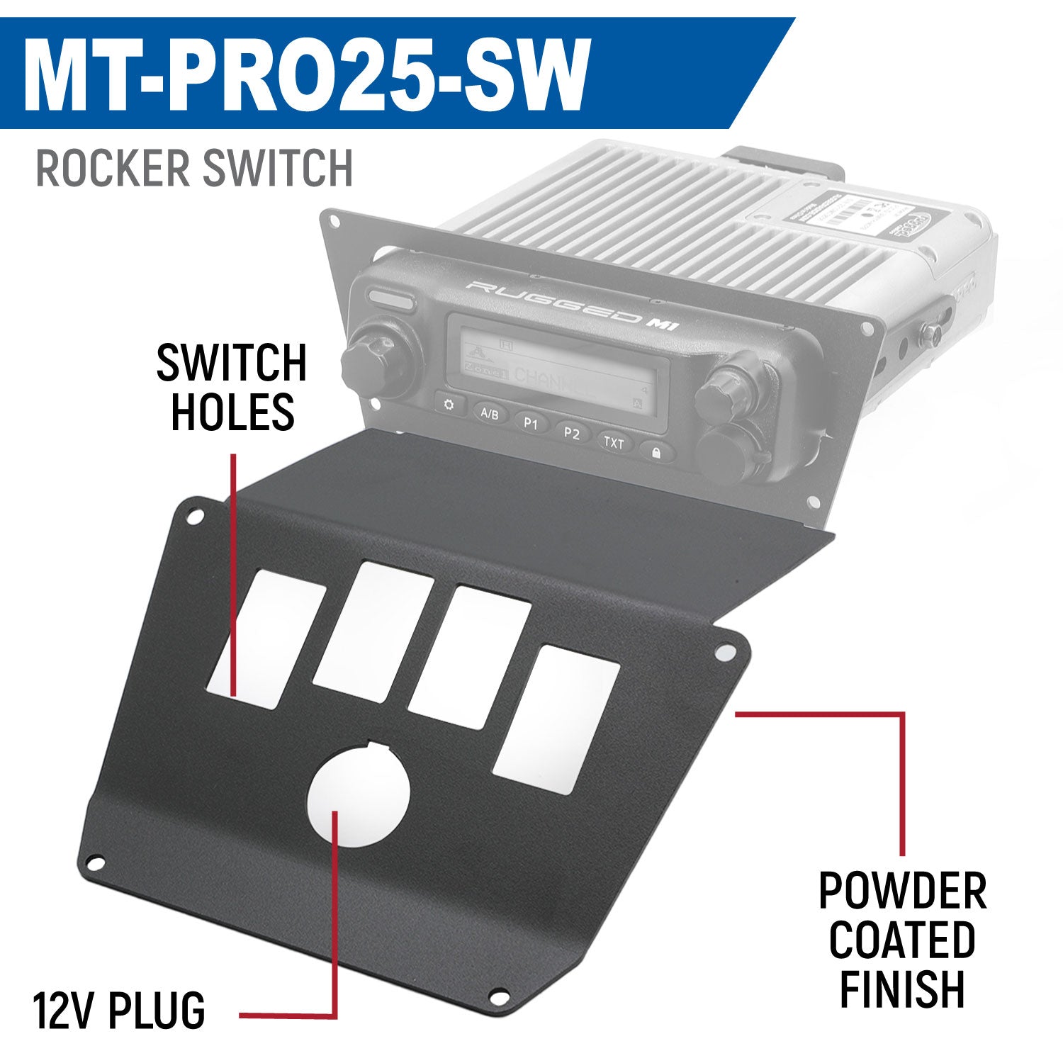 Rugged Radios Lower Accessory Panel for 2025 Polaris RZR Pro XP Pro R and Pro S Radio Mount - Jack Mount MT-PRO25-JM