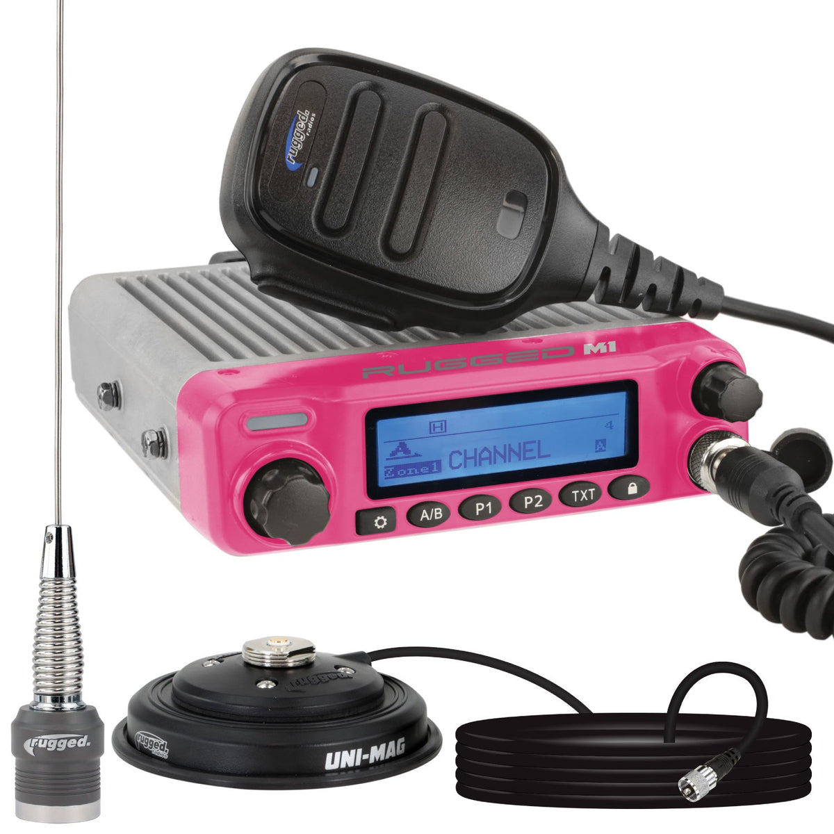 Rugged Radios Pink Rugged Radios M1 RACE SERIES Waterproof Mobile Radio Kit /w Antenna - Digital & Analog RK-M1-V-PINK