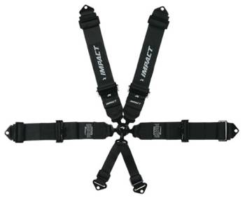 Impact 16.1 Racer Series Camlock Restraints - 5-Point Harness - 3" - Pull-Down Lap - Individual Harness - Black
