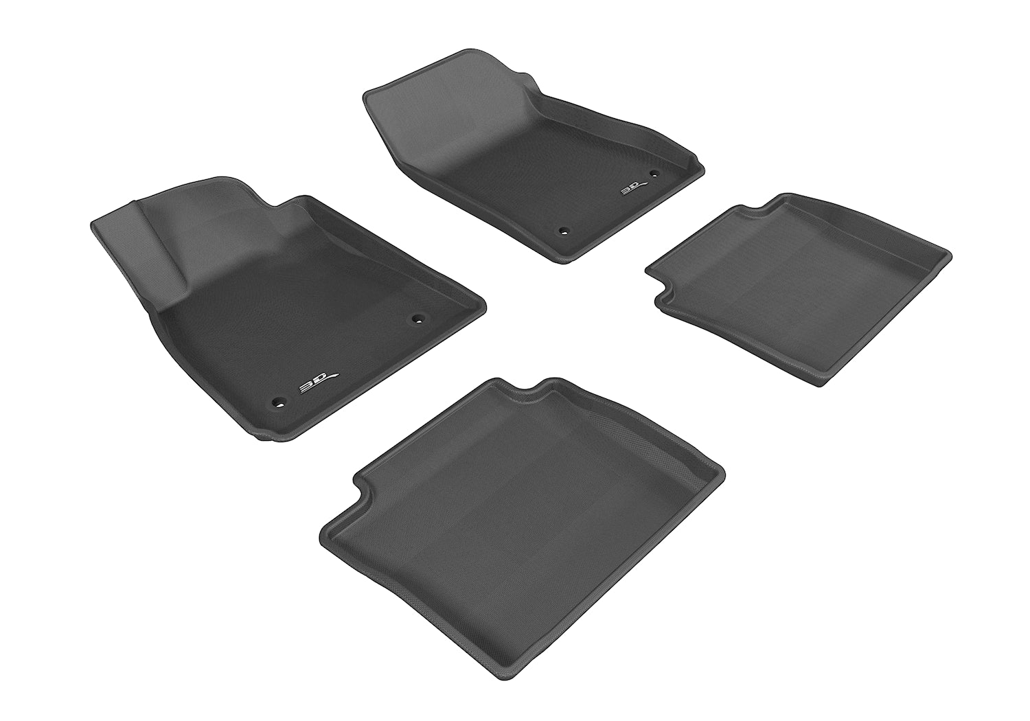 3D MAXpider Kagu Front / Second Row Floor Liner - Black / Textured - Chevy Impala 2014-20