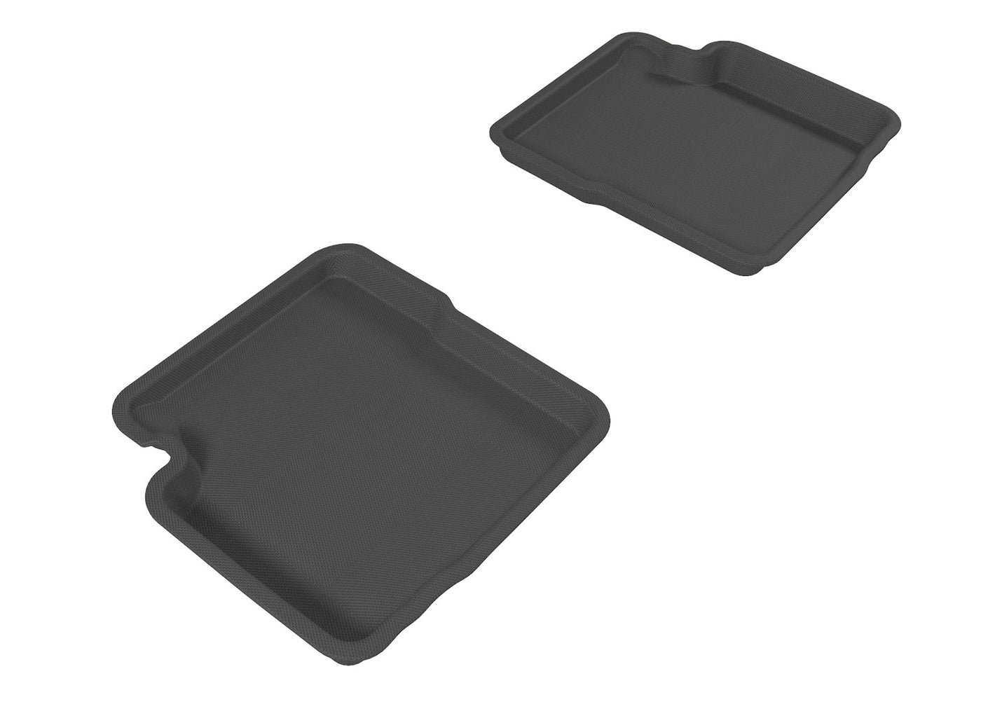 3D MAXpider Kagu Second Row Floor Liner - Black / Textured - Fiat 500 2012-19 (Pair)