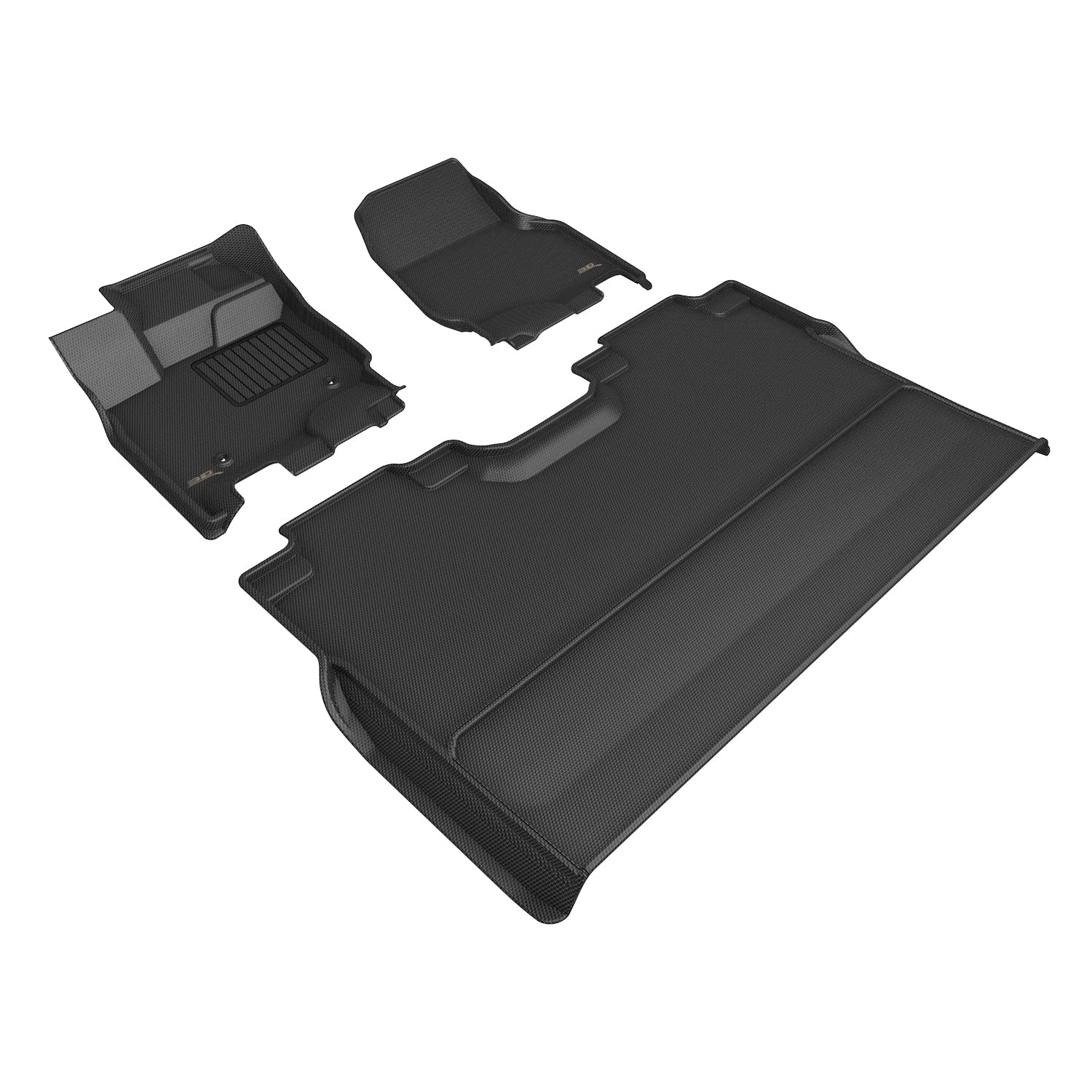 3D MAXpider Kagu Front / Rear Floor Liner - Black / Textured - Lightning / Ford Fullsize Truck 2015-25