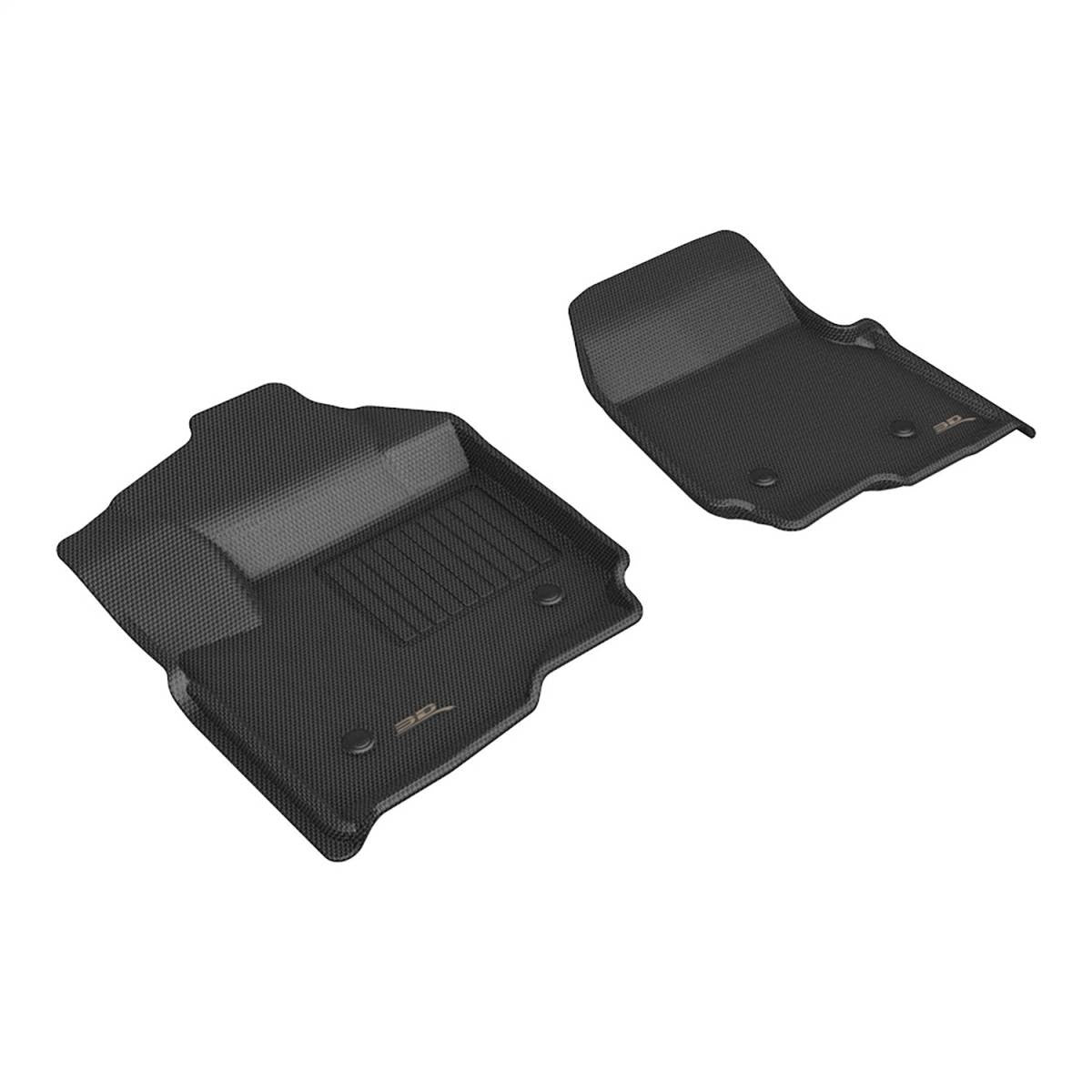 3D MAXpider Kagu Front Floor Liner - Black / Textured - SuperCrew / Ford Fullsize Truck 2017-24 (Pair)