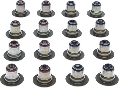 MAHLE Original Positive Stop Valve Stem Seal - 0.275 in Valve Stem - 0.490 in Guide OD - Viton® Rubber (Set of 16)