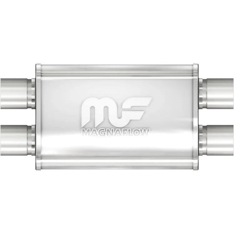 Magnaflow Stainless Muffler - Dual 2-1/2 in Inlets / Outlets - 14 x 9 x 4 in Oval Body - 20 in Long