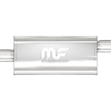 Magnaflow Stainless Muffler - 3 in Center Inlet - 3 in Offset Outlet - 14 x 8 x 5 in Oval Body - 20 in Long