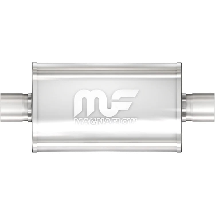 Magnaflow Stainless Muffler - 3 in Center Inlet - 3 in Center Outlet - 18 x 8 x 5 in Oval Body - 24 in Long