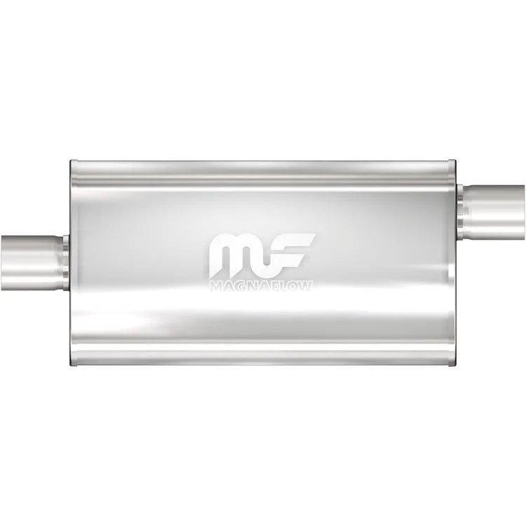Magnaflow Stainless Muffler - 3-1/2 in Center Inlet / Outlet - 22 x 11 x 5 in Oval Body - 28 in Long