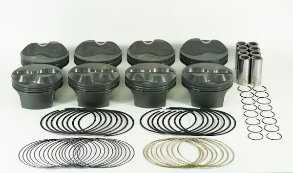 Mahle PowerPak Forged Dome Piston and Ring Set - 4.040 in Bore - 1.250 in Compression Height - 1.0 x 1.0 x 2.0 mm Ring Grooves - Plus 12.00 cc - Small Block Chevy
