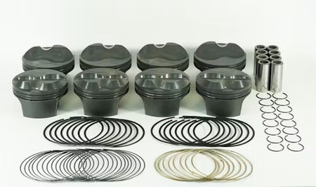 Mahle PowerPak Forged Dome Piston and Ring Set - 4.040 in Bore - 1.250 in Compression Height - 1.0 x 1.0 x 2.0 mm Ring Grooves - Plus 12.00 cc - Small Block Chevy
