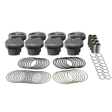 Mahle PowerPak Forged Dome Piston and Ring Set - 4.135 in Bore - 1.062 in Compression Height - 1.0 x 1.0 x 2.0 mm Ring Grooves - Plus 9.00 cc - Small Block Chevy