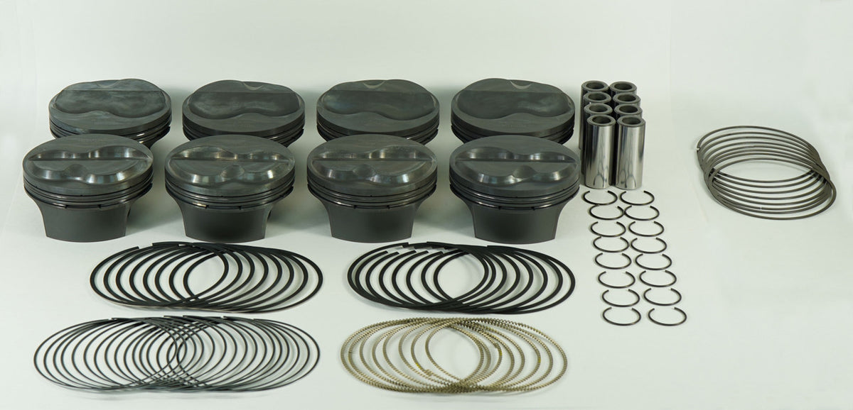 Mahle PowerPak Forged Dome Piston and Ring Set - 4.185 in Bore - 1.000 in Compression Height - 1.0 x 1.0 x 2.0 mm Ring Grooves - Minus 6.00 cc - Small Block Chevy