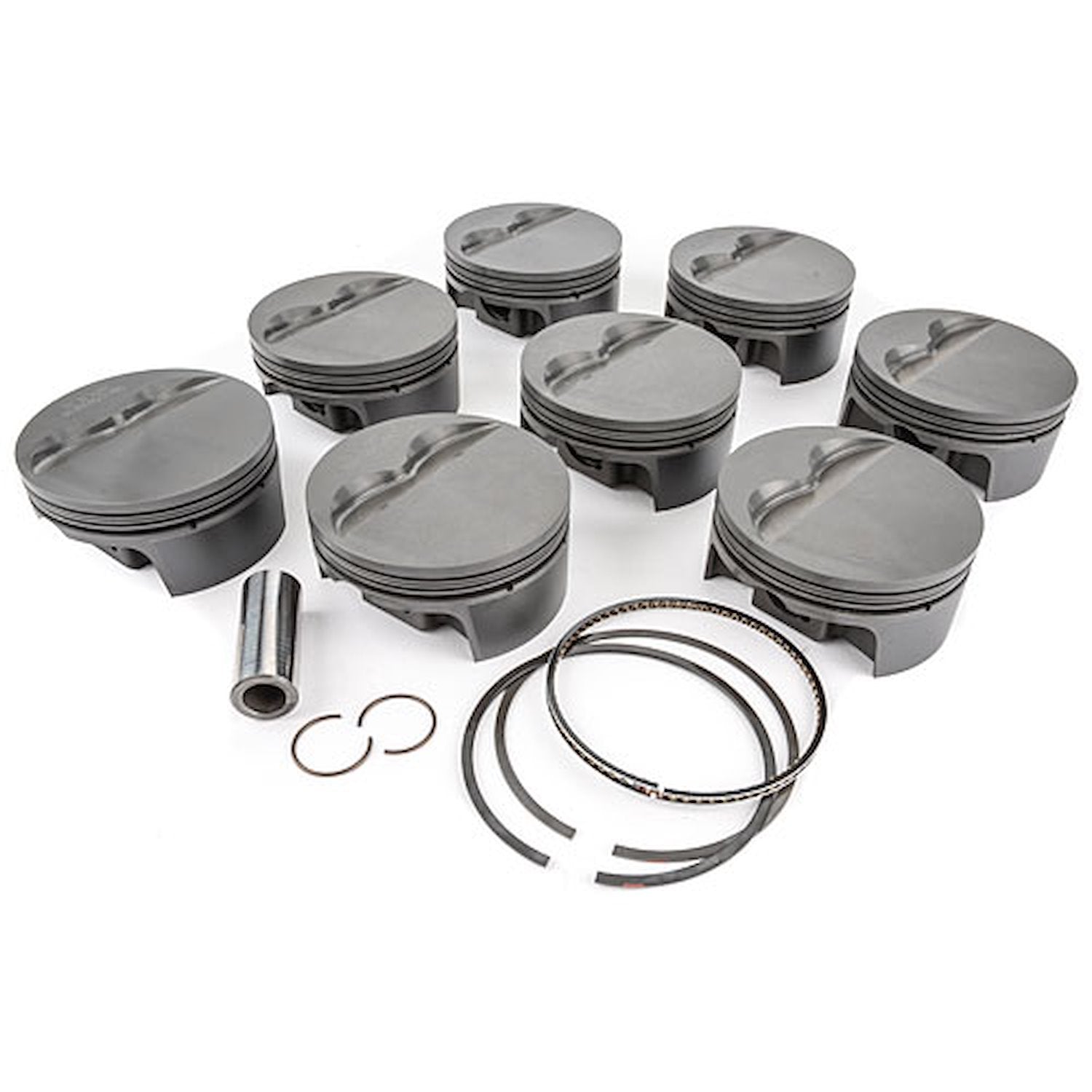 Mahle PowerPak Forged Flat Top Piston and Ring Set - 4.350 in Bore - 2.065 in Compression Height - 1.5 x 1.5 x 3.0 mm Ring Grooves - Minus 8.10 cc - Mopar B / RB-Series