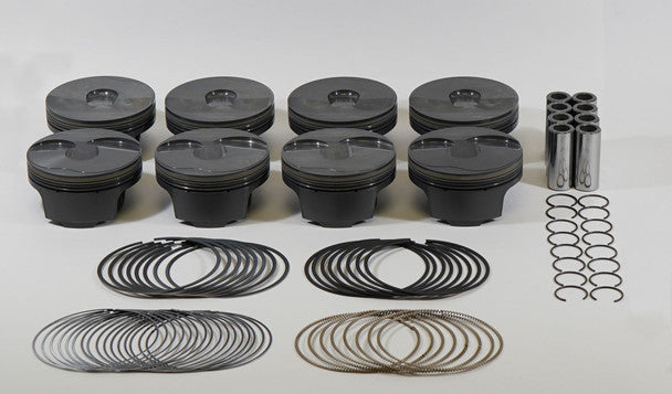 Mahle PowerPak Forged Flat Top Piston and Ring Set - 4.070 in Bore - 1.304 in Compression Height - 1.0 x 1.0 x 2.0 mm Ring Grooves - Minus 4.50 cc - GM GenV LT-Series