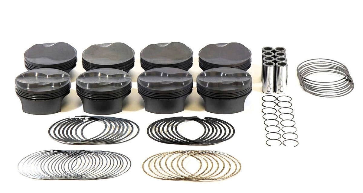 Mahle PowerPak Forged Dome Piston and Ring Set - 4.135 in Bore - 1.110 in Compression Height - 1.0 x 1.0 x 2.0 mm Ring Grooves - Plus 5.60 cc - GM LS-Series