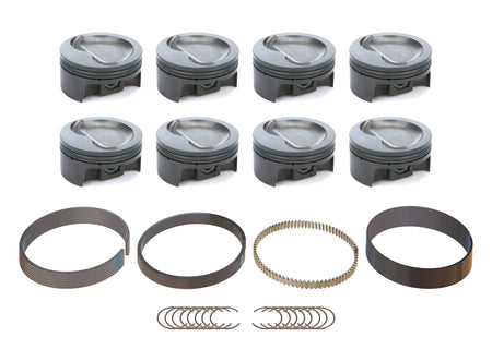 Mahle PowerPak Forged Dish Piston Set - 4.125 in Bore - 1.245 in Compression Height - 1.0 x 1.0 x 3.0 mm Ring Grooves - Minus 26.00 cc - Small Block Ford