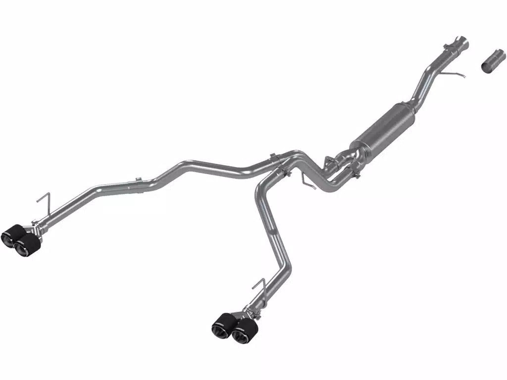 MBRP Armor Pro Cat-Back Stainless Exhaust System - 2.5 in Diameter - Carbon Fiber Look Tips - GM Fullsize SUV 2021-24 S50573CF
