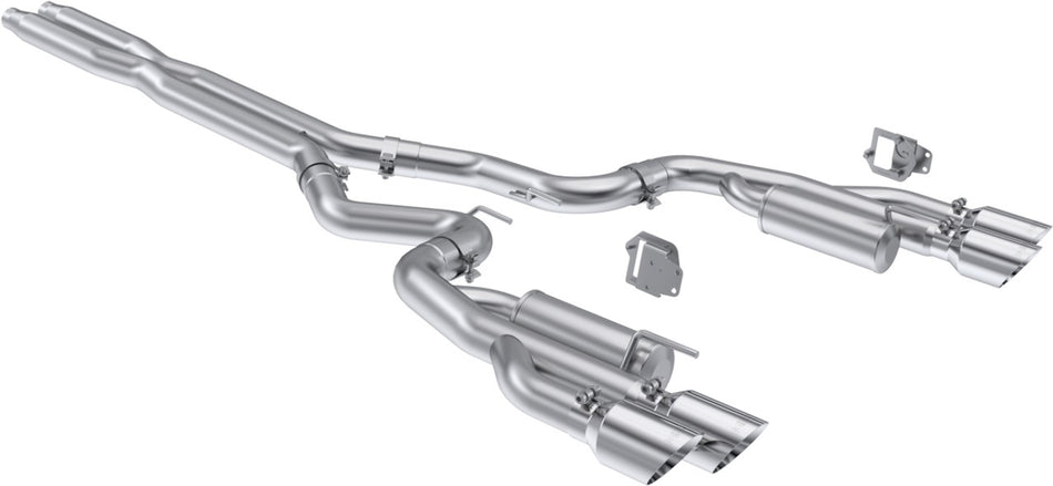 MBRP Armor Lite Cat-Back Exhaust System - 3 in Diameter - 4 in Stainless Tips - Ford Coyote - Ford Mustang 2024