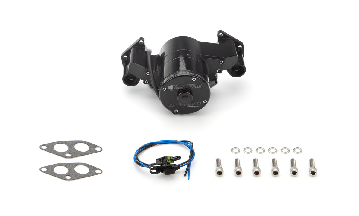 Meziere Hi-Flow 300 Series Electric Water Pump - Reverse Flow - Black - Mopar B / RB-Series / 426 Hemi