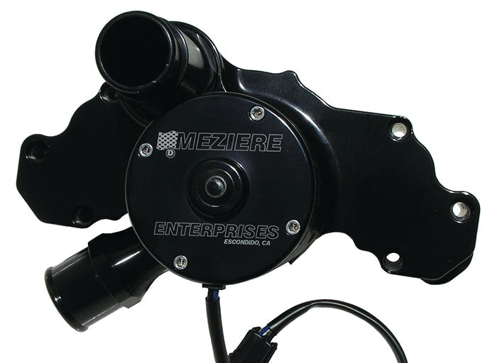 Meziere Electric Water Pump - 1-3/4 in Hose Barb Inlet - Black - GM LT-Series