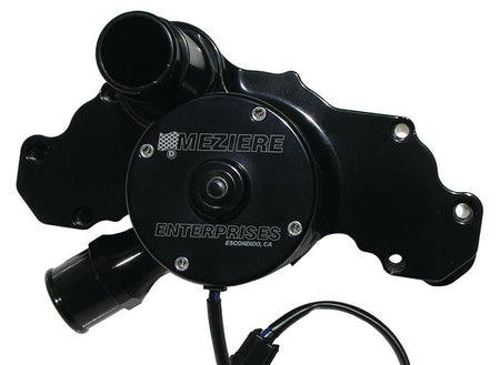 Meziere Electric Water Pump - 1-3/4 in Hose Barb Inlet - Black - GM LT-Series