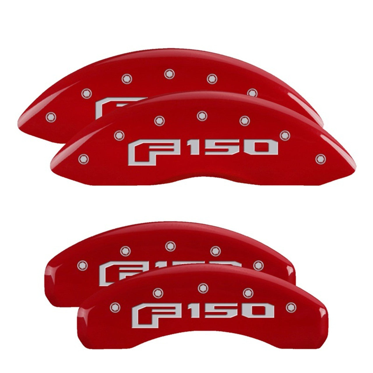 MGP Caliper Covers F150 Logo Brake Caliper Cover - Red - 18 in Minimum Wheel Diameter - Ford Fullsize Truck 2015-20 (Set of 4)