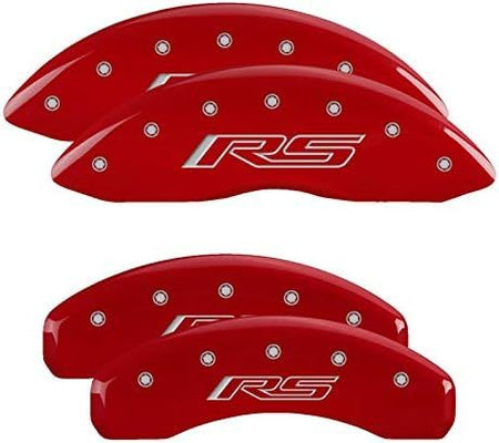 MGP Caliper Covers RS Logo Brake Caliper Cover - Red - 18 in Minimum Wheel Diameter - GM Midsize SUV 2021-24 (Set of 4)