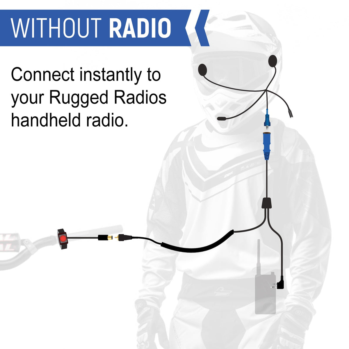 Rugged Radios MOTO MAX Complete Motorcycle Communication Kit /w Heavy-Duty OFFROAD Cables - GMR5 - Gray MH-KIT-GMR5