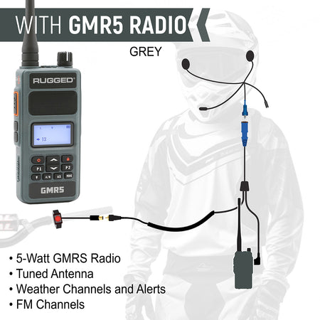 Rugged Radios MOTO MAX Complete Motorcycle Communication Kit /w Heavy-Duty OFFROAD Cables - GMR5 - Safety Orange MH-KIT-GMR5-ORN