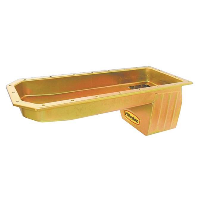 Milodon Rear Sump Steel Engine Oil Pan - 6 Qt - Cadmium - Mopar Gen III Hemi