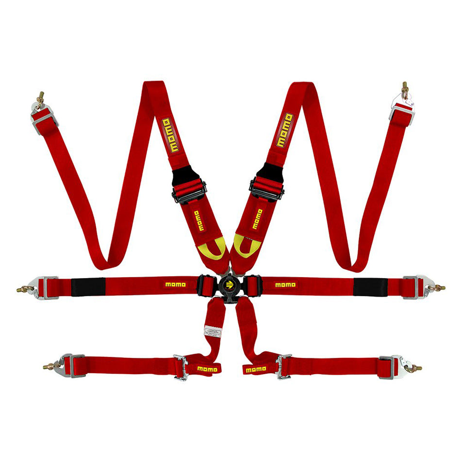 Corsa 6-Point HANS Harness - Red
