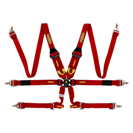 Corsa 6-Point HANS Harness - Red
