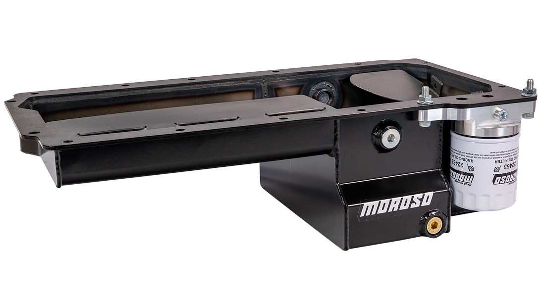 Moroso Rear Sump 7 Qt. Oil Pan - 4 in Deep - Black - Dart LS-Nex - GM LS-Series