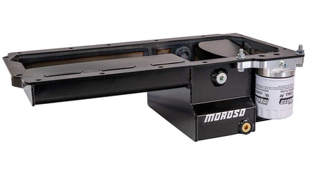 Moroso Rear Sump 7 Qt. Oil Pan - 4 in Deep - Black - Dart LS-Nex - GM LS-Series
